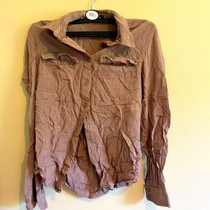 Brown xs button down shirt